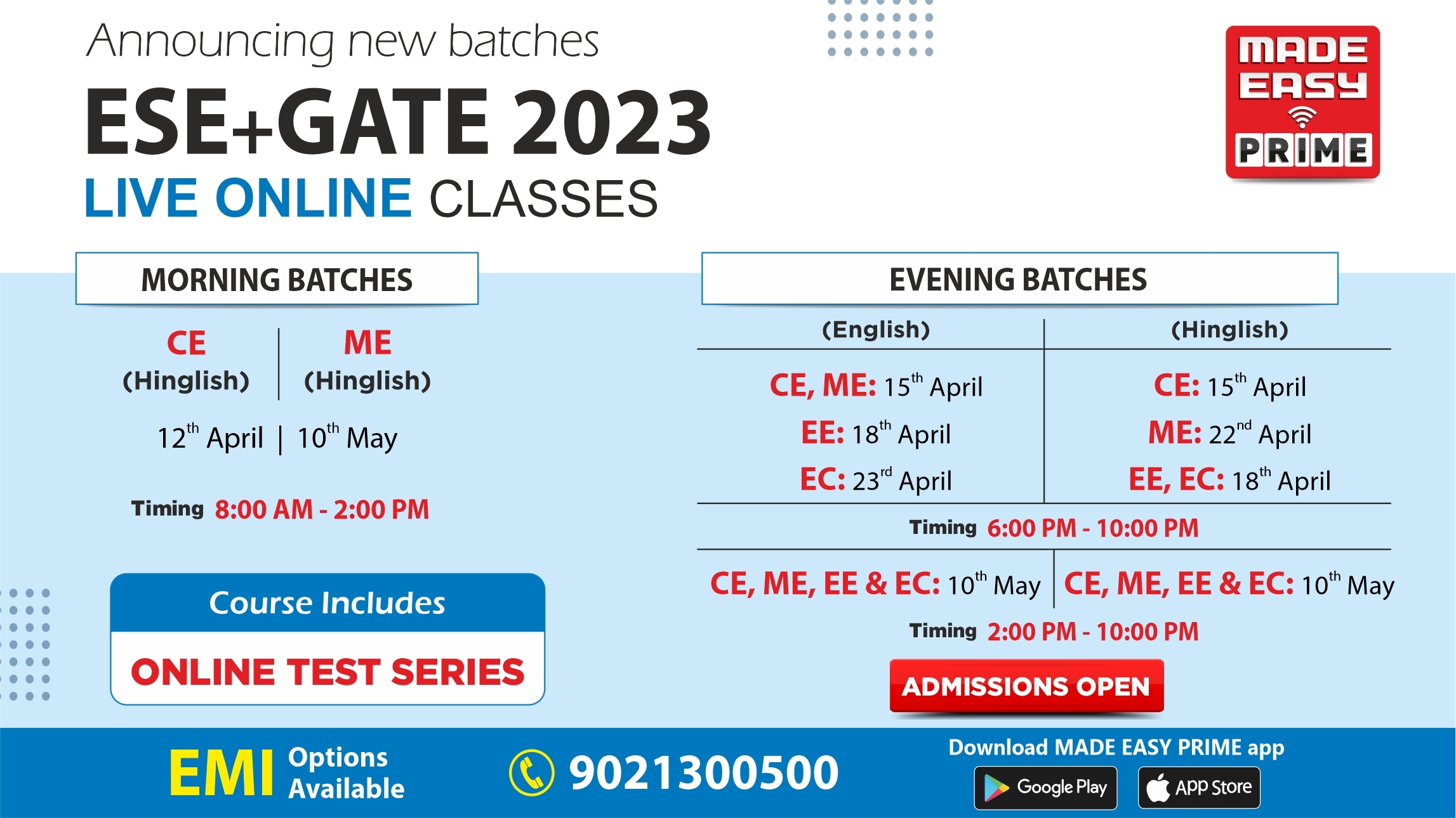 MADE EASY Prime ESE and GATE 2023 Online Course